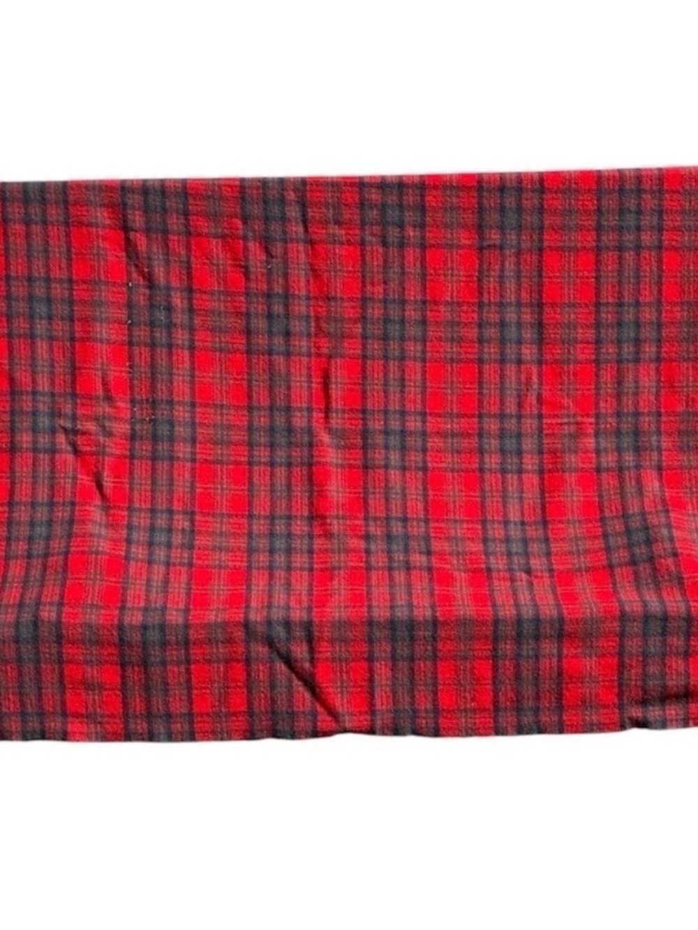 Vintage Pendleton Blanket Throw Red Navy Teal Grey Tartan plaid Virgin Wool READ
